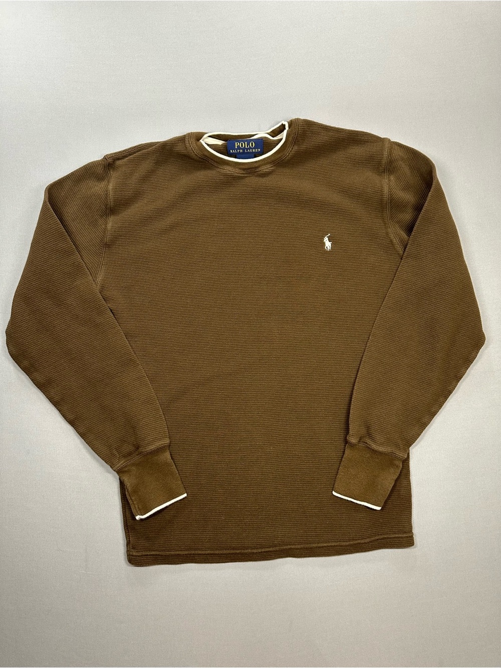 Polo Ralph Lauren Waffle Knit Crew Thermal Long Sleeve Shirt - Mens Small